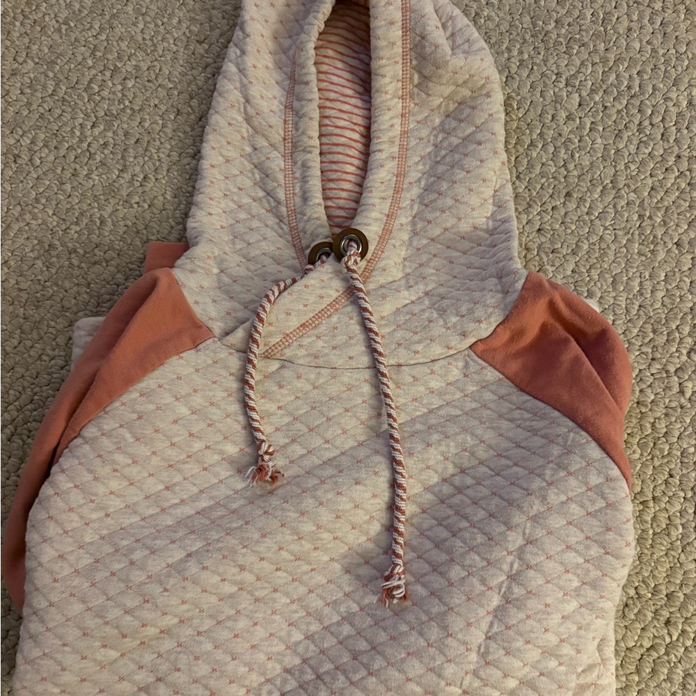 Pink and Cream Quilted Women's Hoodie